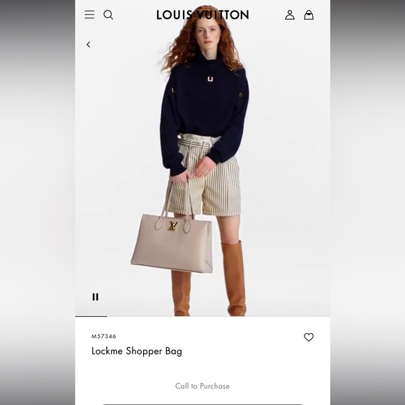 Louis Vuitton Beige Tote with Gold Accents - Picture 4 of 5